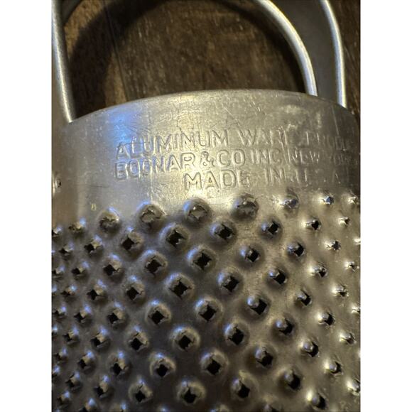 VTG Large Half Round Manual Grater Zester Aluminum Metal Cheese Spice Bognar USA - Picture 2 of 3